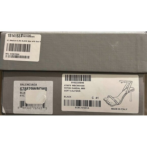 NWB $1k Balenciaga Fetish Heeled Sandals Black Size 41 - Picture 11 of 12
